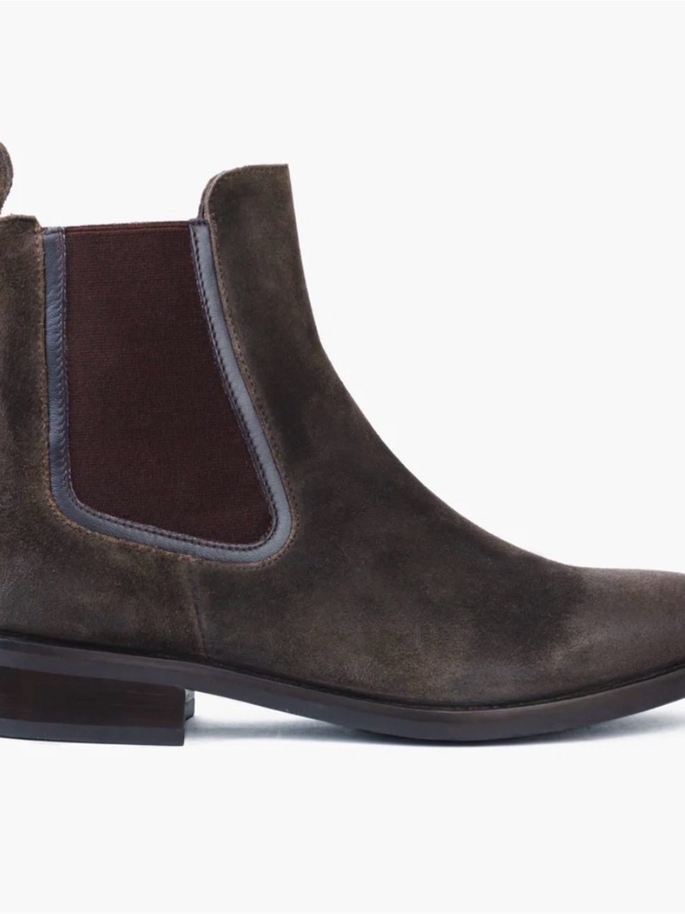 Thursday Boot Company Women's Chelsea Suede Ankle Boots in Dark Olive/brown